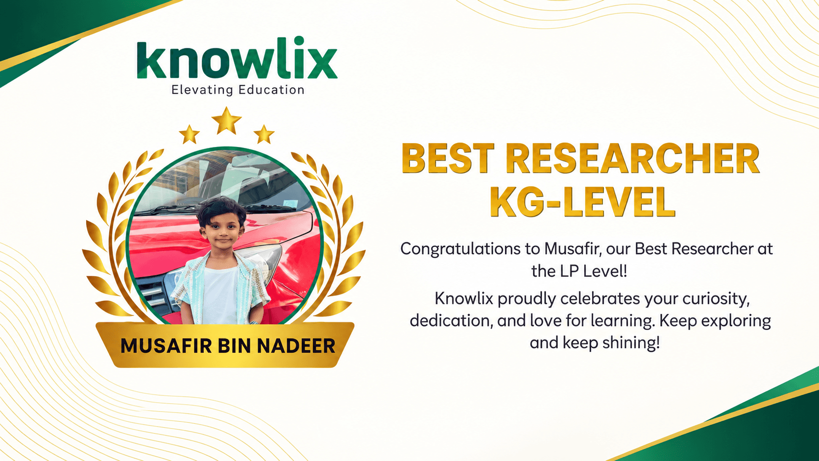 Best Researcher - KG Level